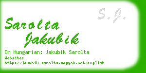 sarolta jakubik business card